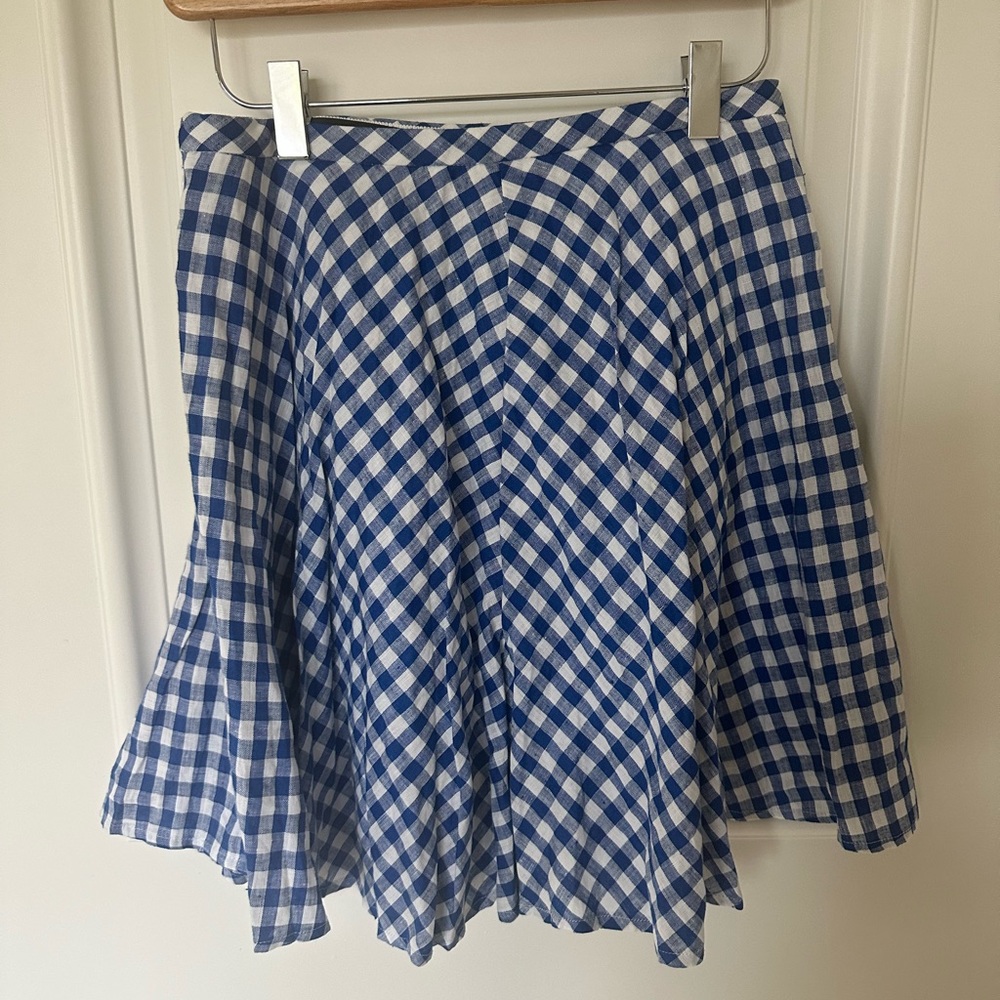 J Crew linen gingham skirt